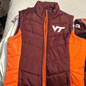 Woman’s Virginia Tech Puffer Vest - Maroon and Orange